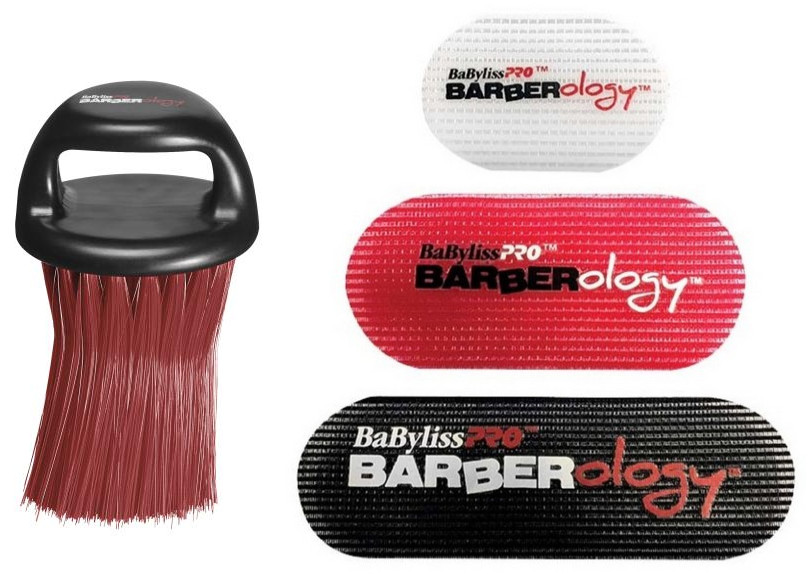 BaBylissPRO Barberology Red Neck Duster Knuckle Brush + Hair Grippers