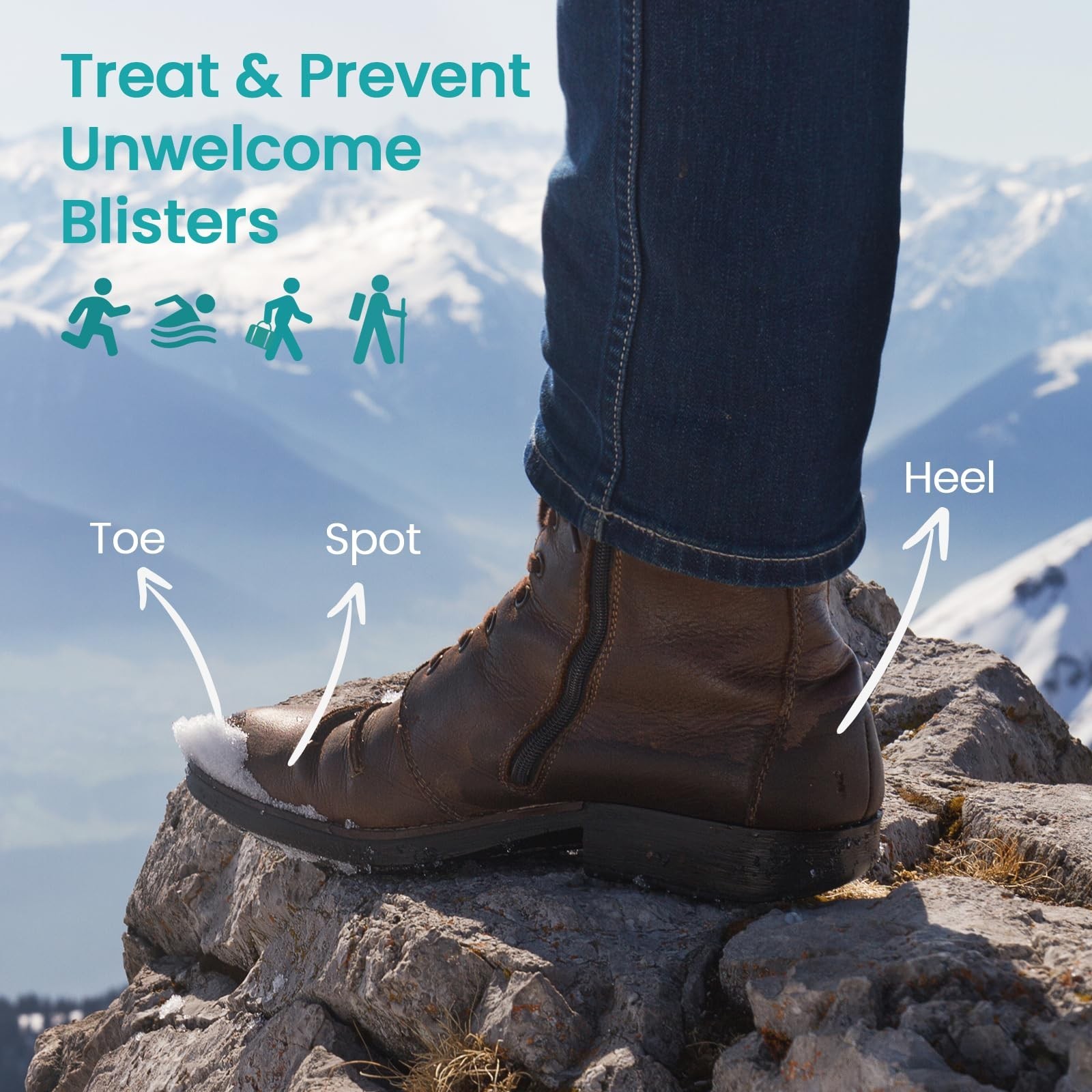 Waterproof Hydrocolloid Blister Pads – 28 ct Gel Cushions for Foot, Toe, Heel