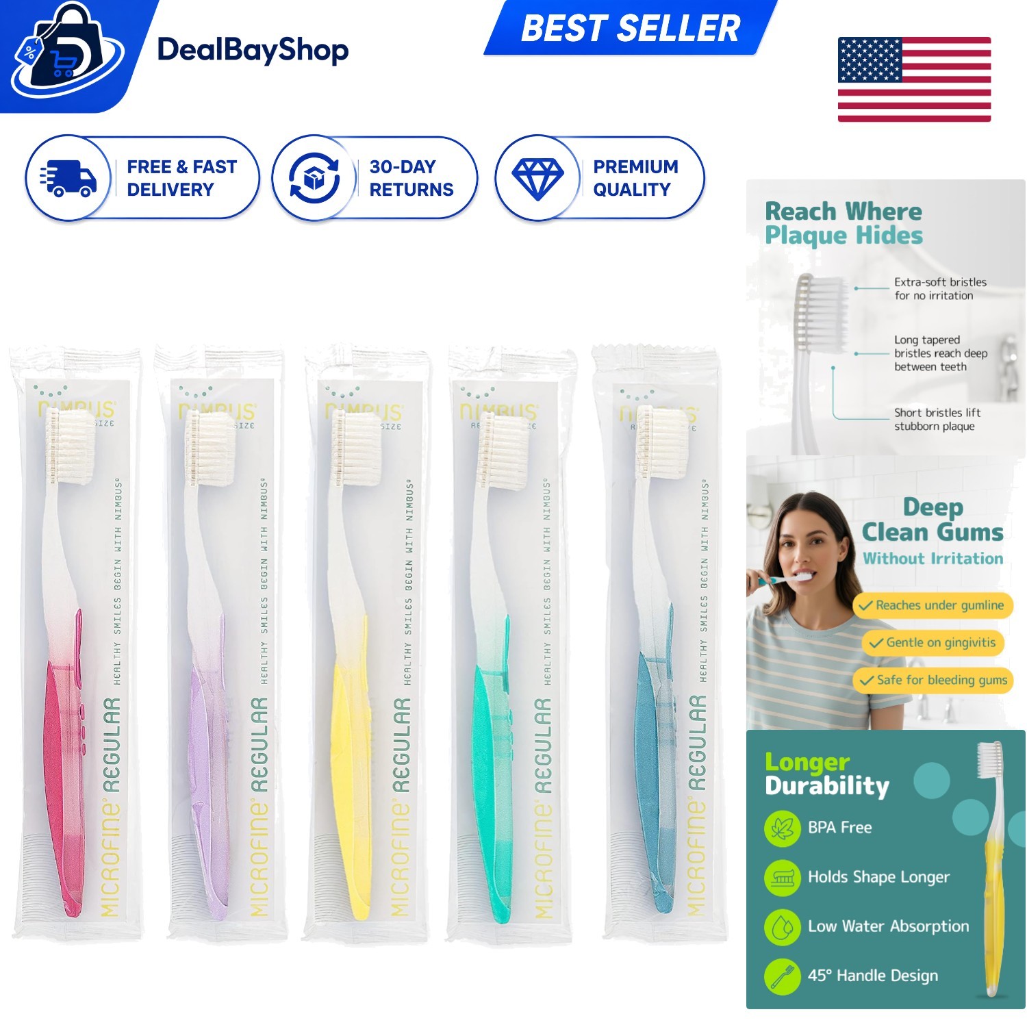 5-Pack Extra Soft Toothbrushes by Periodontist, Perfect for Sensitive Teeth