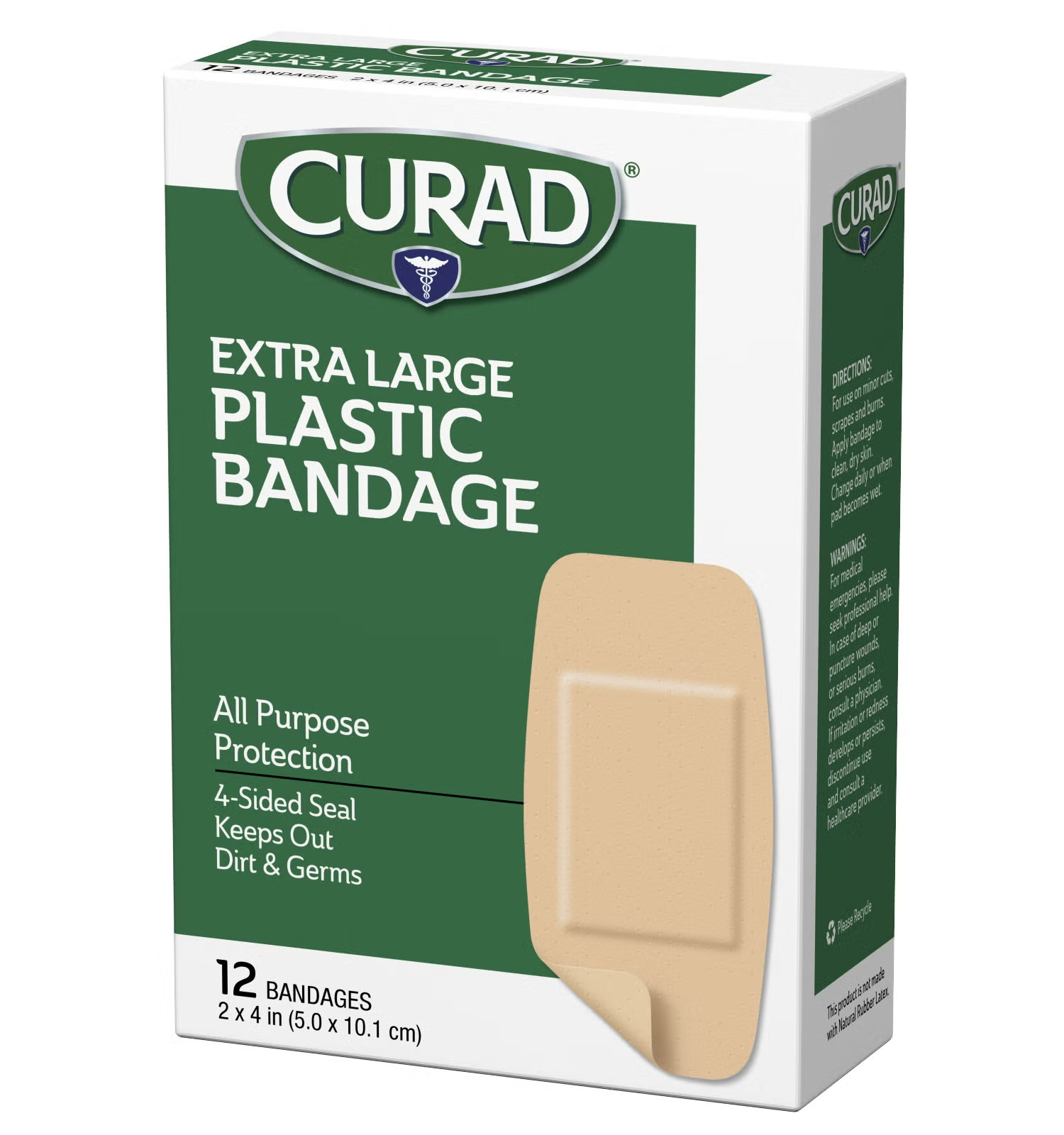 Curad (Extra) X- Large Sterile Plastic Adhesive Bandaids Bandages 2×4 Inches