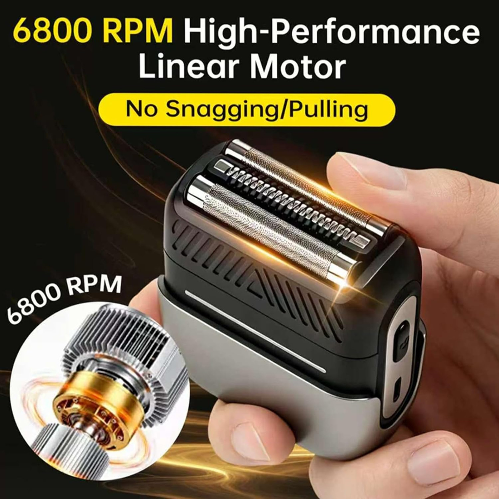 Men’s Electric Shaver Portable Foil Razor 3 Floating Blades USB C Rechargeable