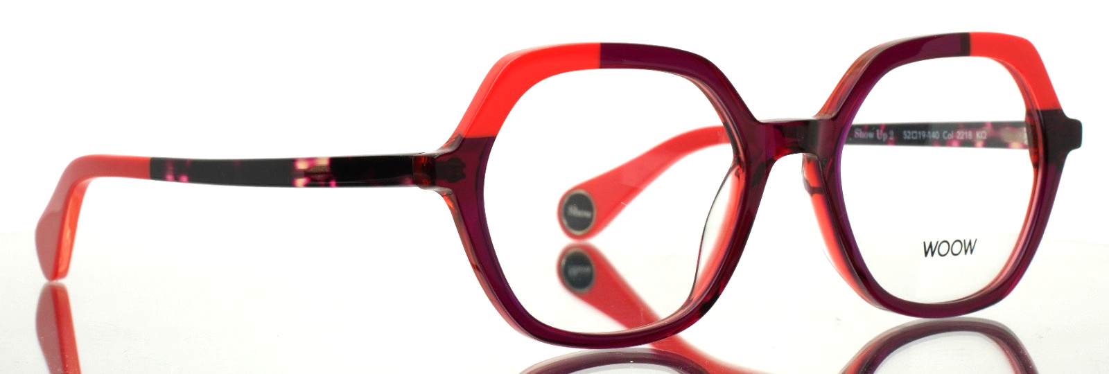 WOOW Show Up 2 2218 Bicolor Red and Pink Womens Eyeglasses 52-19-140 ‘AS-IS’