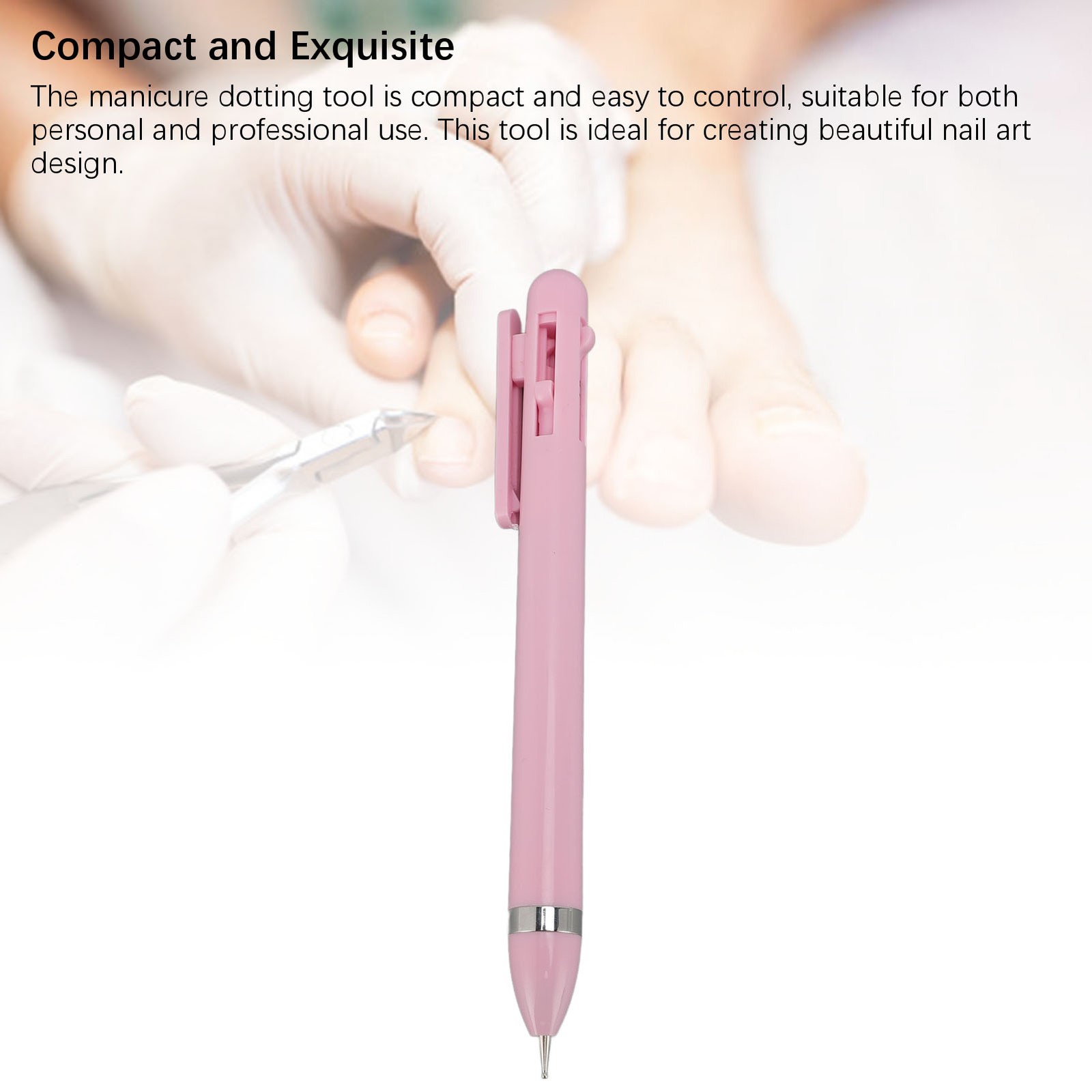 4-in-1 Nail Art Dotting Pen Manicure Tool For Personal/Professional (Pink)