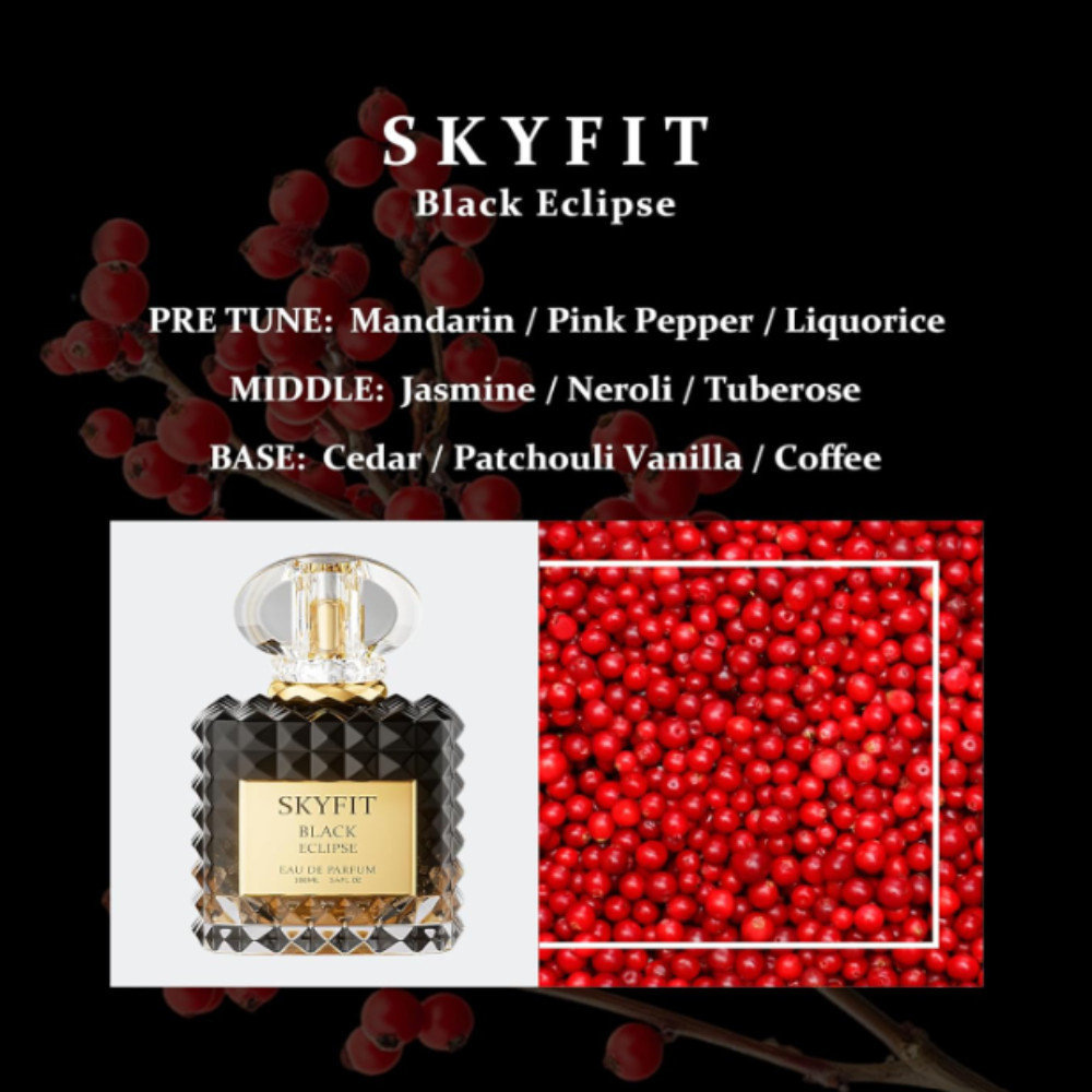 SKYFIT Black Eclipse Eau de Parfum 100 ml, Fragancia de larga duración con notas