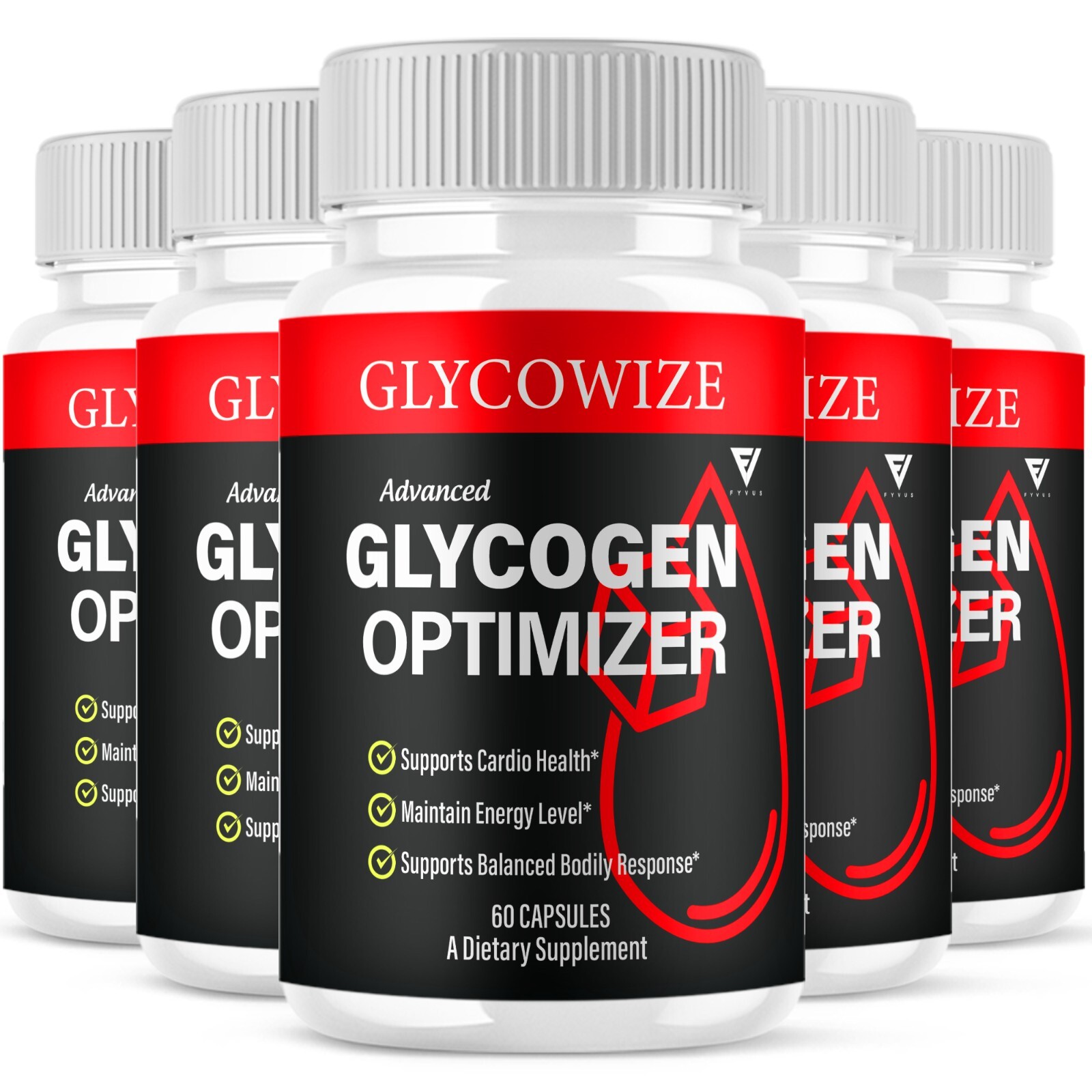 (5 Pack) Glycowize Blood Optimizer Glyco Wize Blood Support Pills (300 Capsules)