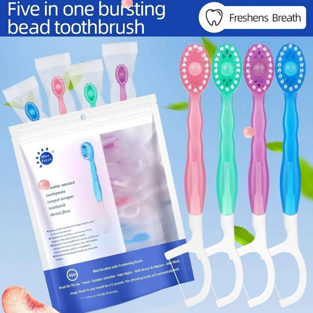 Disposable Toothbrush Exploded Beads Adults Cleaning Toothbrush Portable Travel