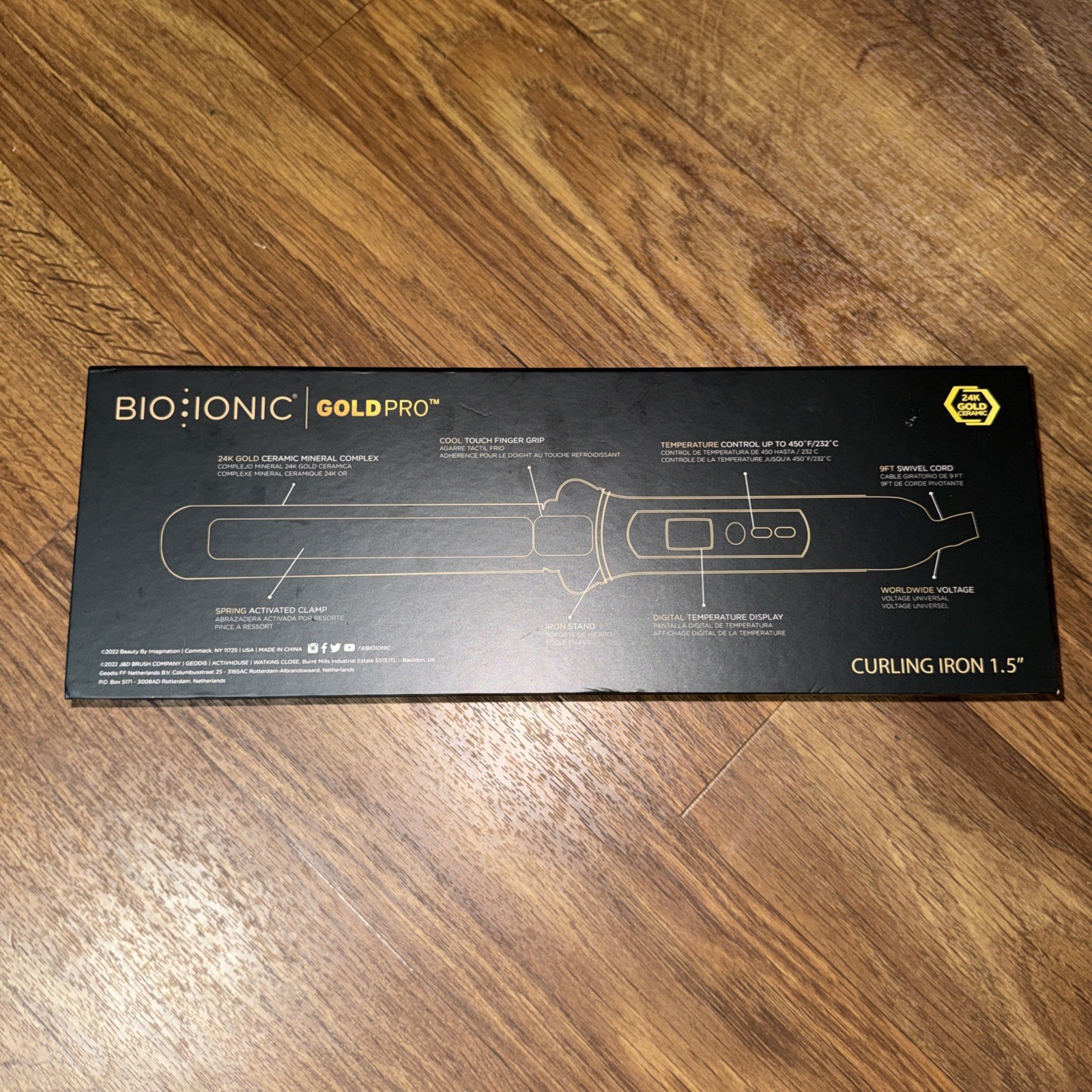 Bio Ionic Gold Pro 24K Ceramic Curling Iron 1.5″
