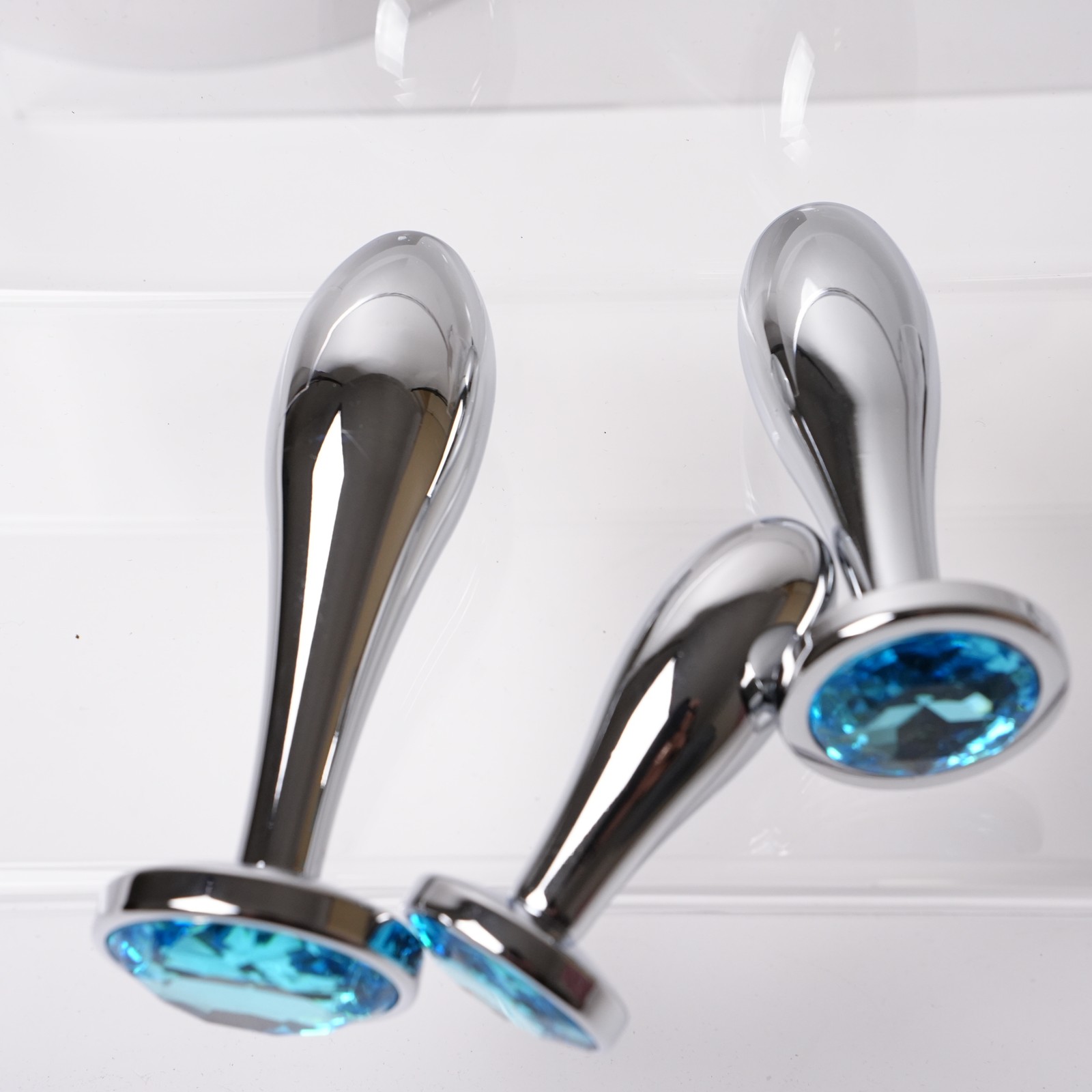 Metal Plug Trainer Round Gem Bottom Prostate Massage 3-Sizes Role-playing
