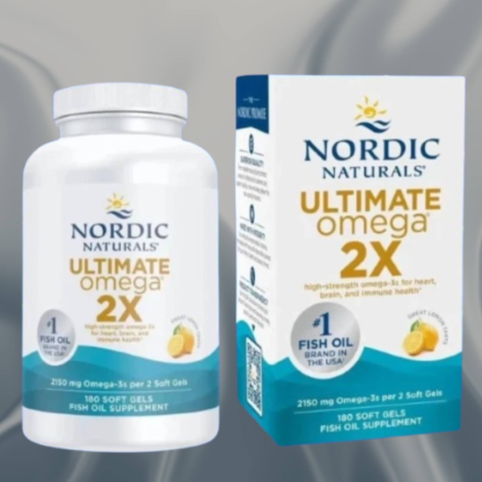Nordic Naturals Omega-3 Ultimate 2X Formula – Lemon Flavor, 180 Softgels