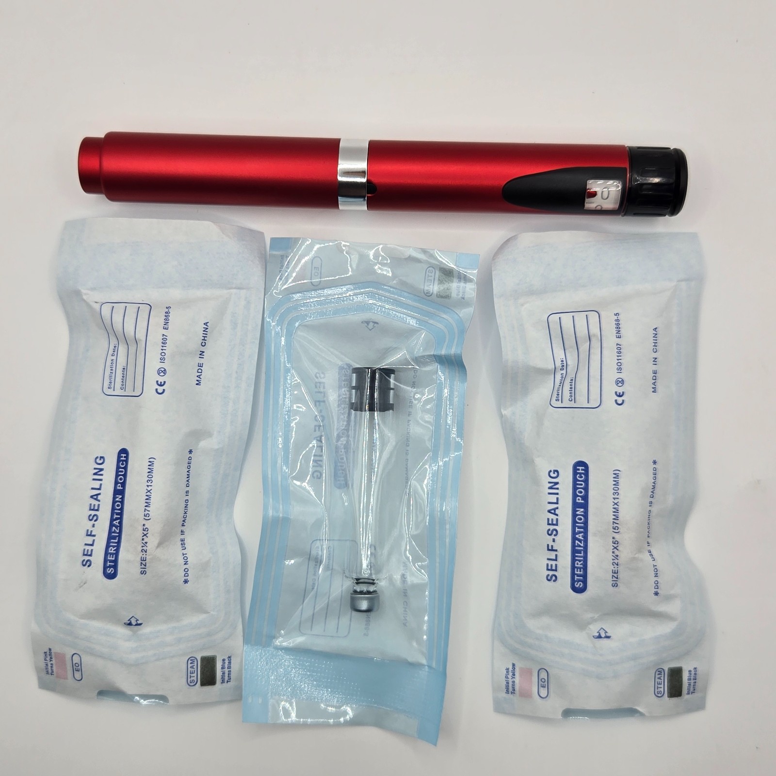 MetaTRIM Reusable 60u V2 Metal Peptide Injection Pen + 3 Sterilized 3ml Vials