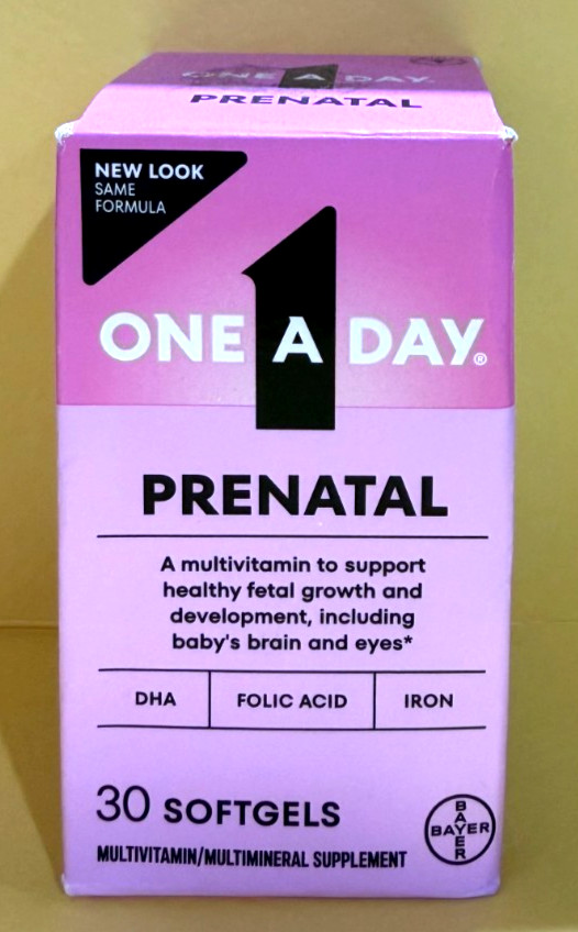 One A Day Prenatal 1 Complete Multivitamin Multimineral 30 Softgels Exp 03/2027