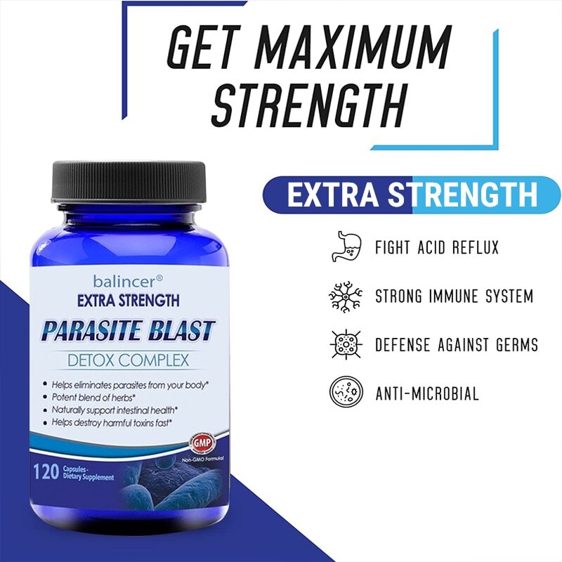 PARASITE BLAST Body Cleanse Complex Anti- PARASITE Support 120 Capsules