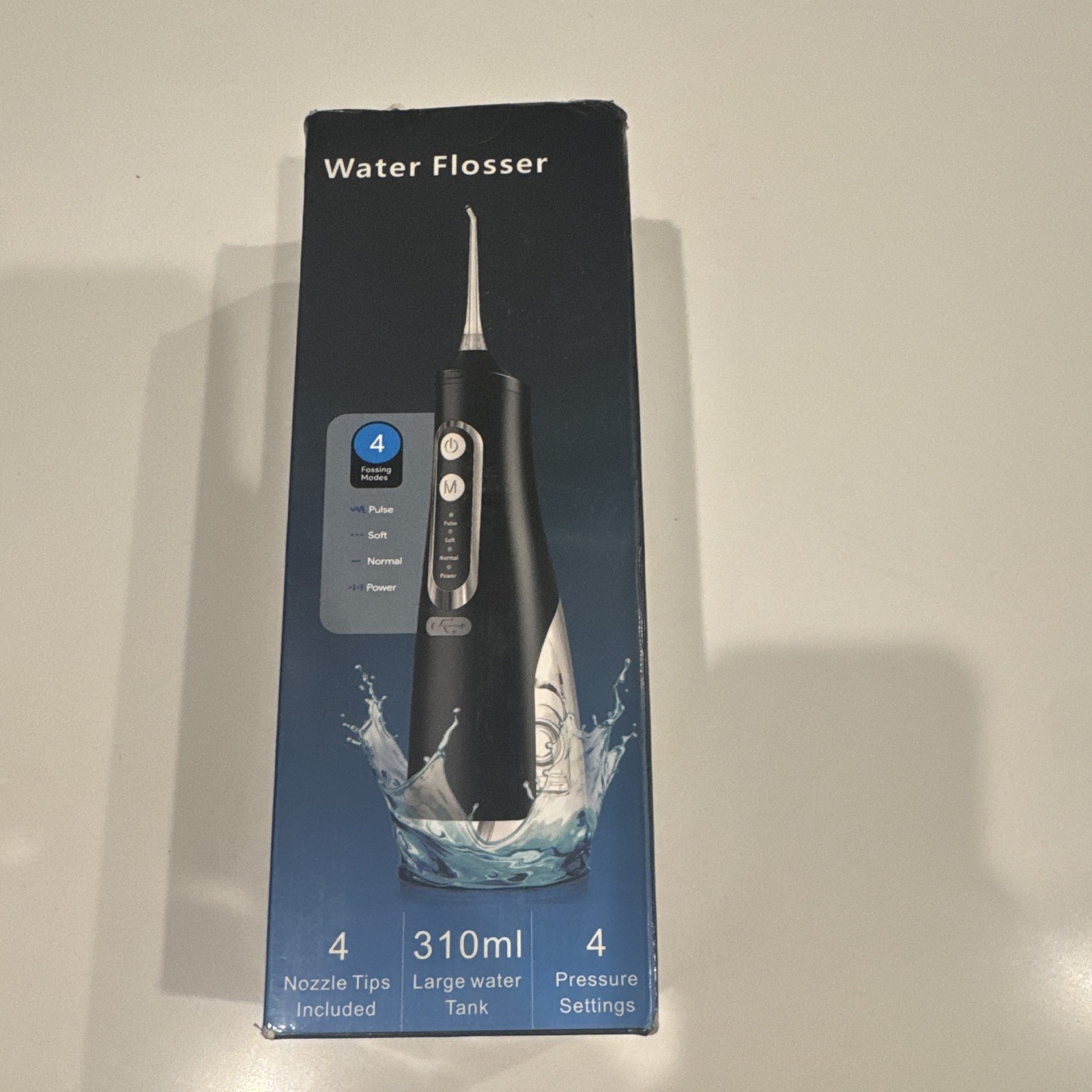Newtier M209 Water Flosser USB Charging 310ml 4 Pressure Settings Black