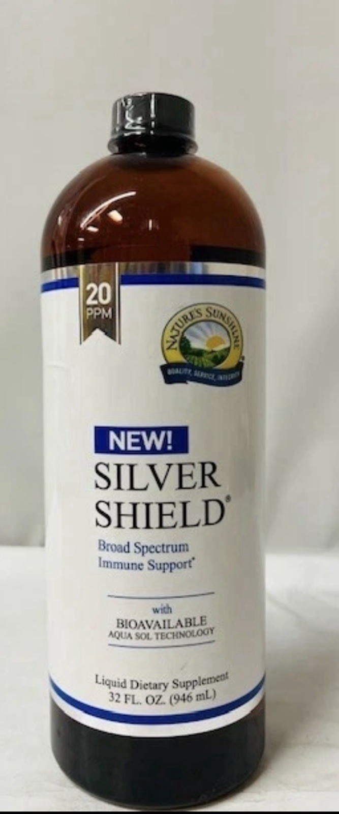 Nature’s Sunshine Silver Shield w/ Aqua Sol, 32 fl oz, EXP: 02/2028- NEW/SEALED