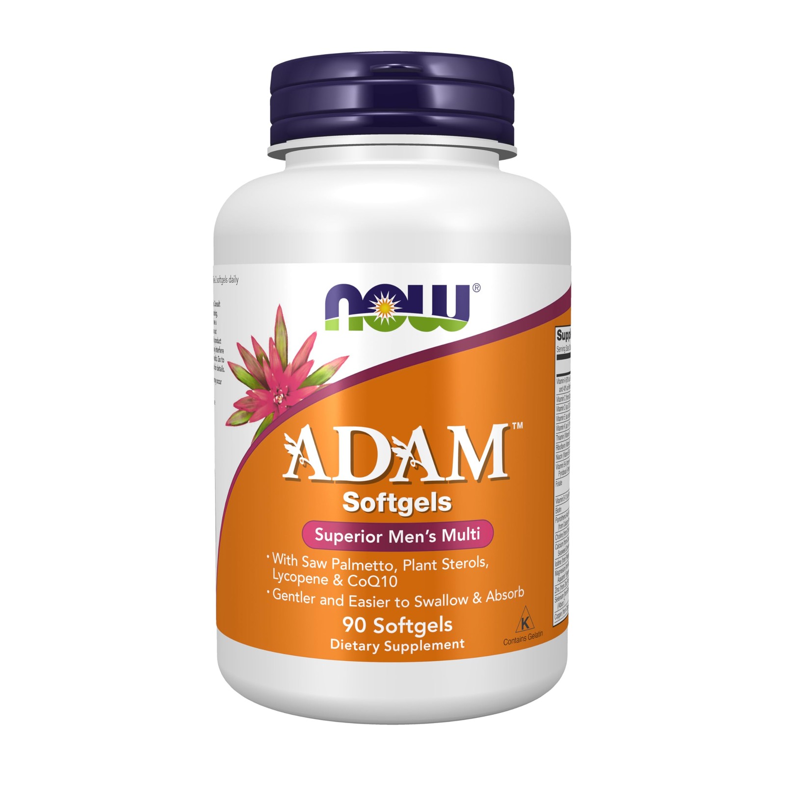 NOW Supplements, ADAM™ Men’s Multivitamin 90 Count (Pack of 1), Carob Brown