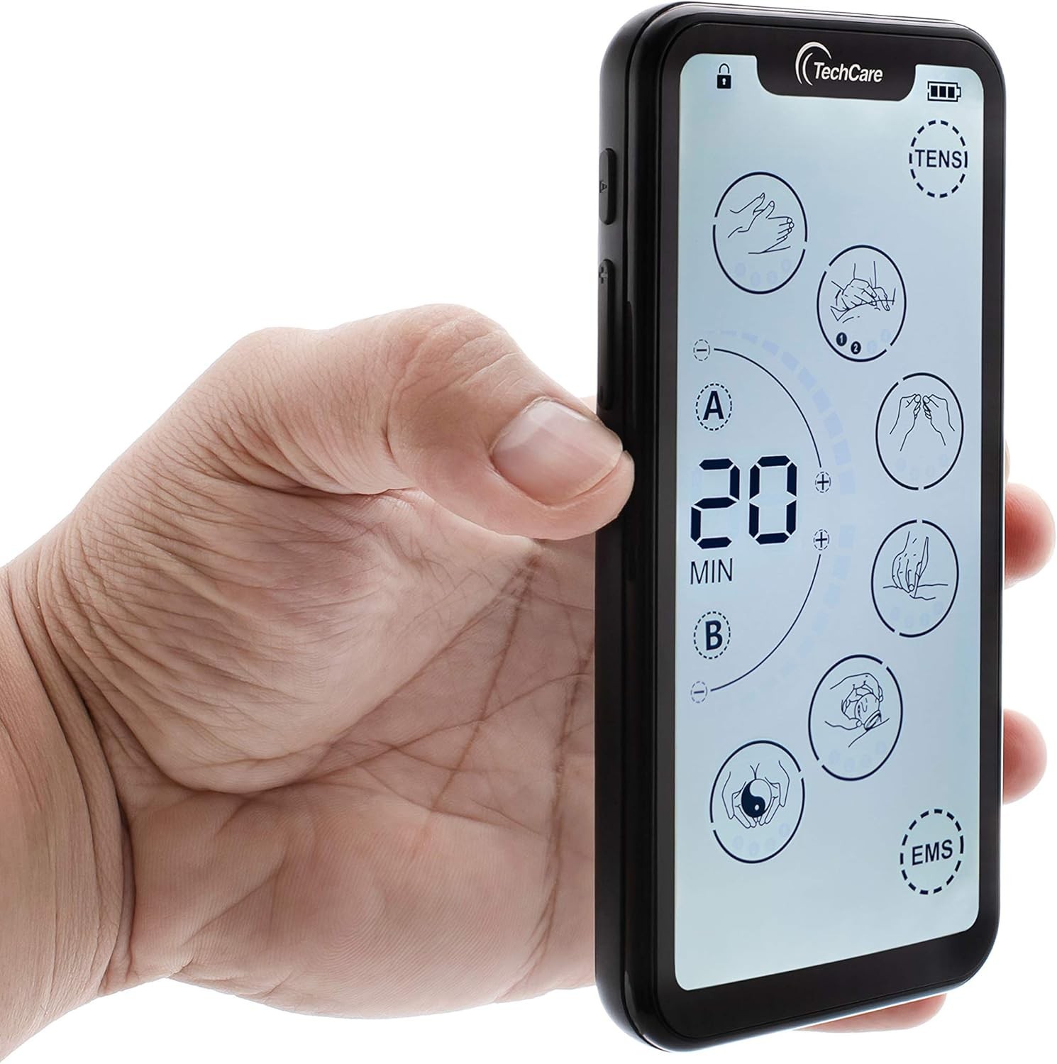Touchscreen EMS Device, Dual Channel, Rechargeable, Deep Tissue Pain Relief