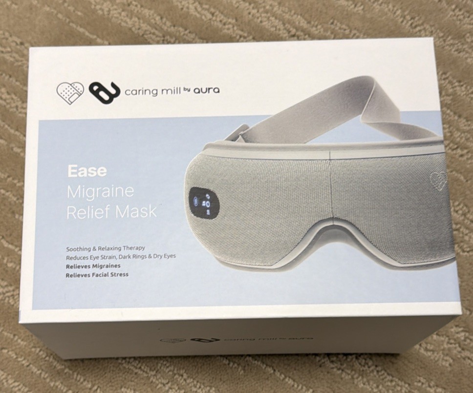 Aura Ease Migraine Relief Mask With Compression, Massage, Heat & Bluetooth Audio