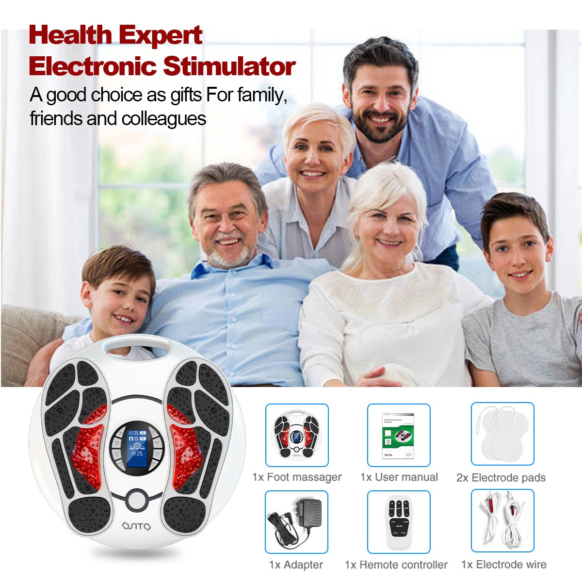 EMS Foot Massager Blood Booster Circulation Stimulator for Legs Body Pain Relief
