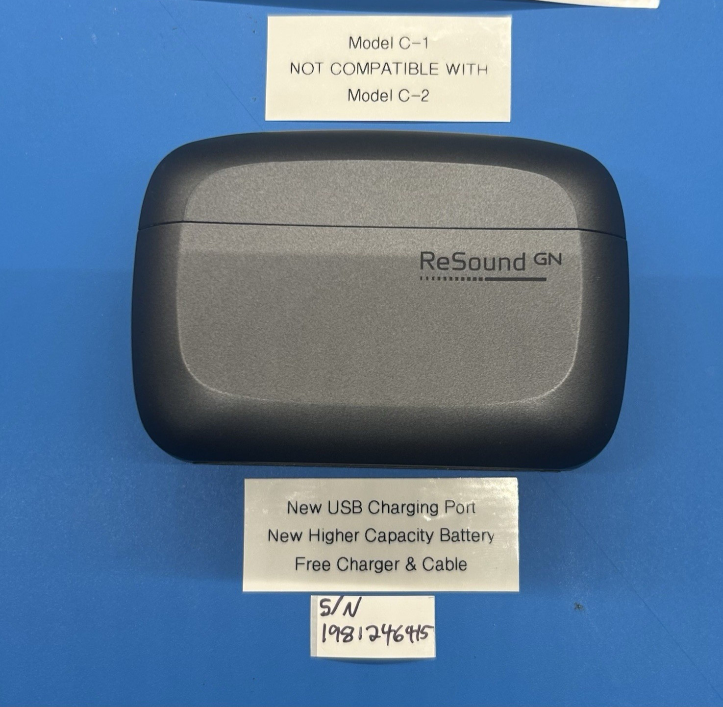 Resound Beltone Model C-1 Hearing Aid Charging Case NEW USB Port & Battery (415)