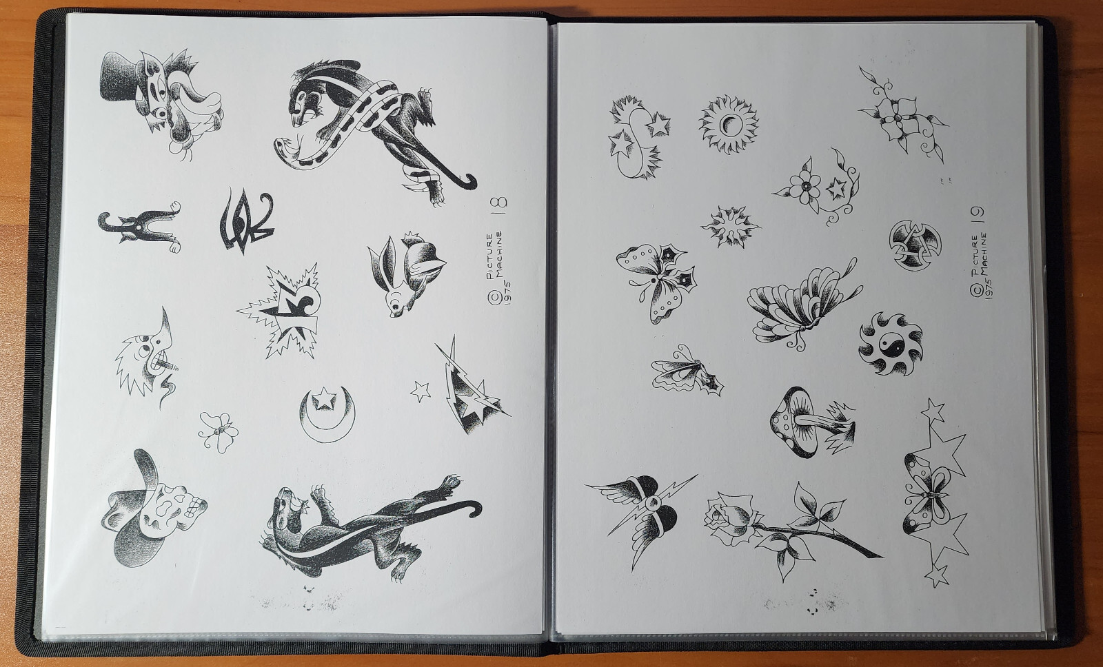 1975 Picture Machine Spaulding Rogers Traditional Vintage Tattoo Flash Book 1-50