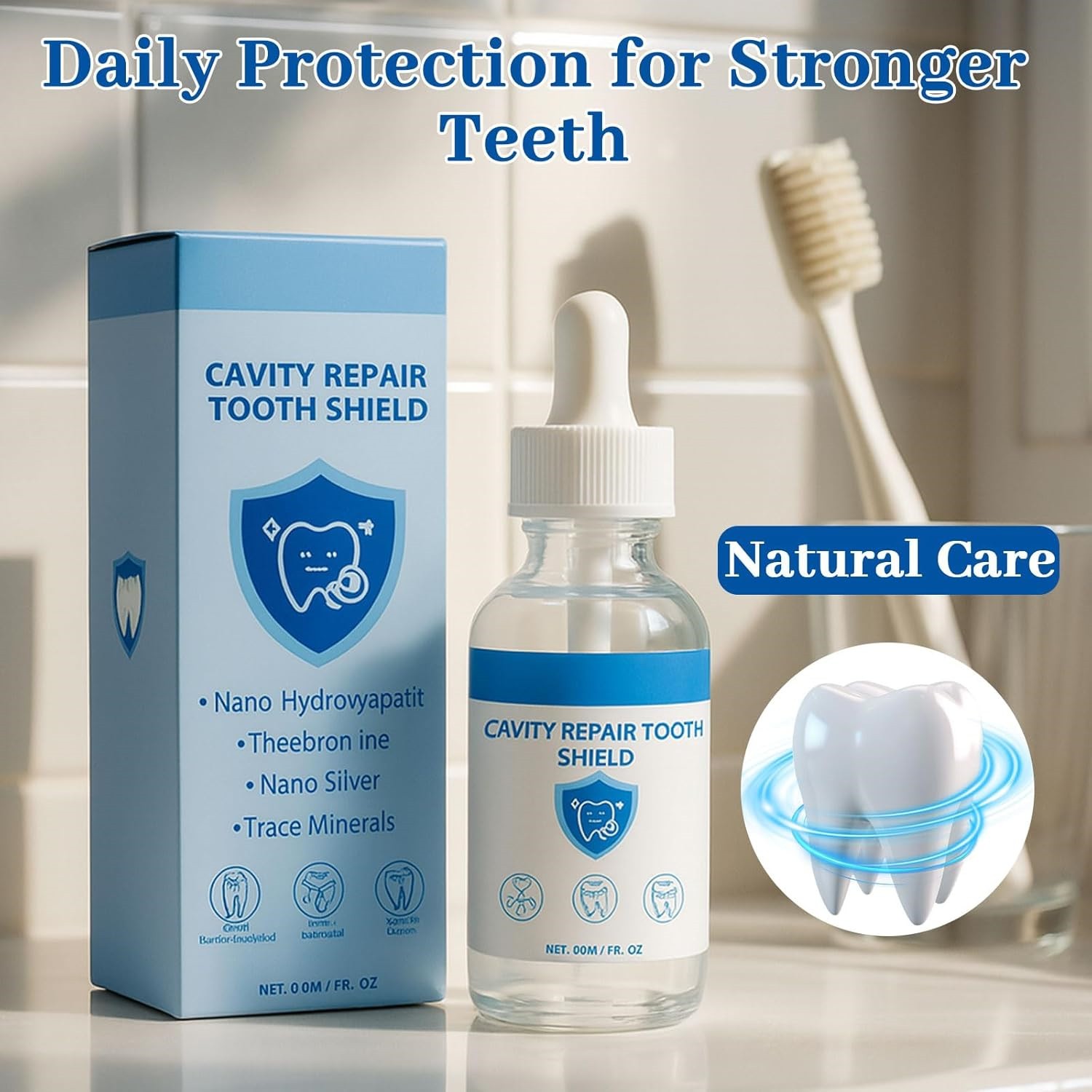 Cavity Healing Tooth Shield Liquid,Repair Cavities & Restore Tooth Enamel 2FL.OZ