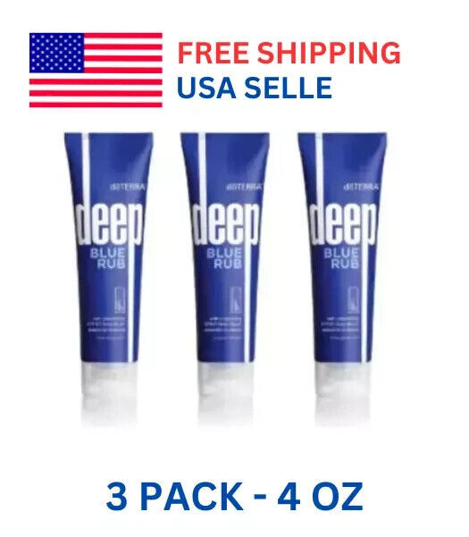 3 PACK DoTERRA Deep Blue doterra Rub Body Cream – 4 oz EXP:03/2027 +