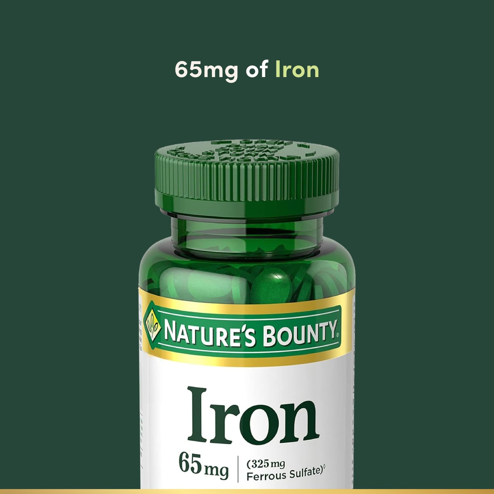 Nature’s Bounty Iron 65mg, 325 mg Ferrous Sulfate, Cellular Energy Support,…