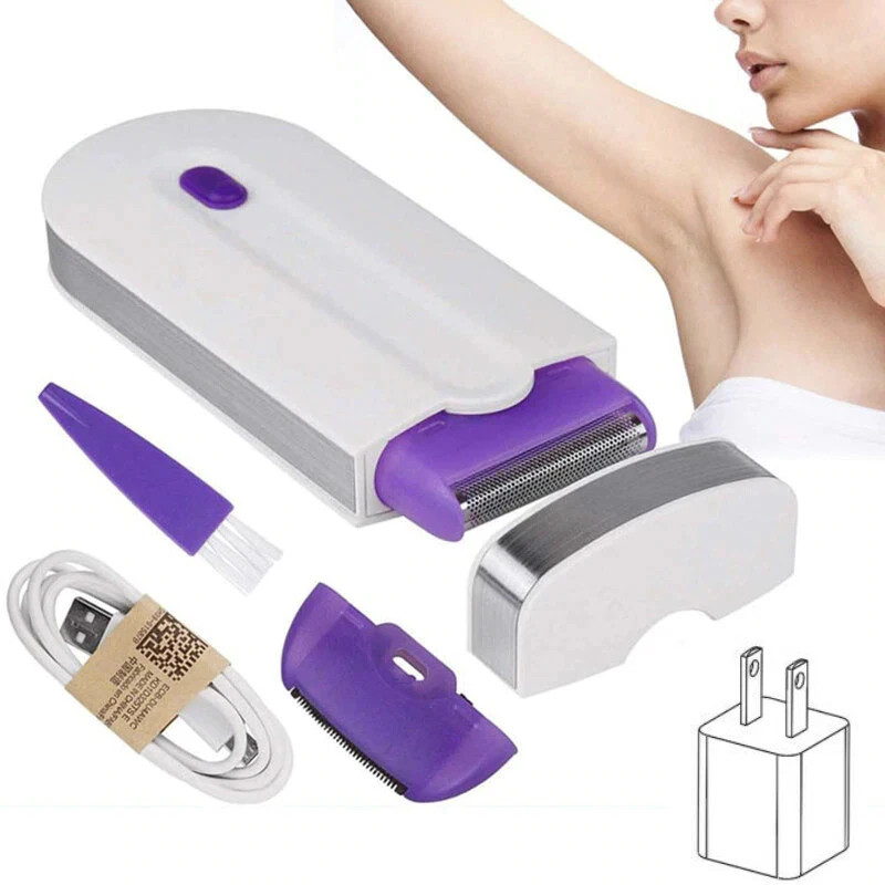 2-in-1 Epilator Women Painless Touch Facial Body Hair Removal Depilator Shaver
