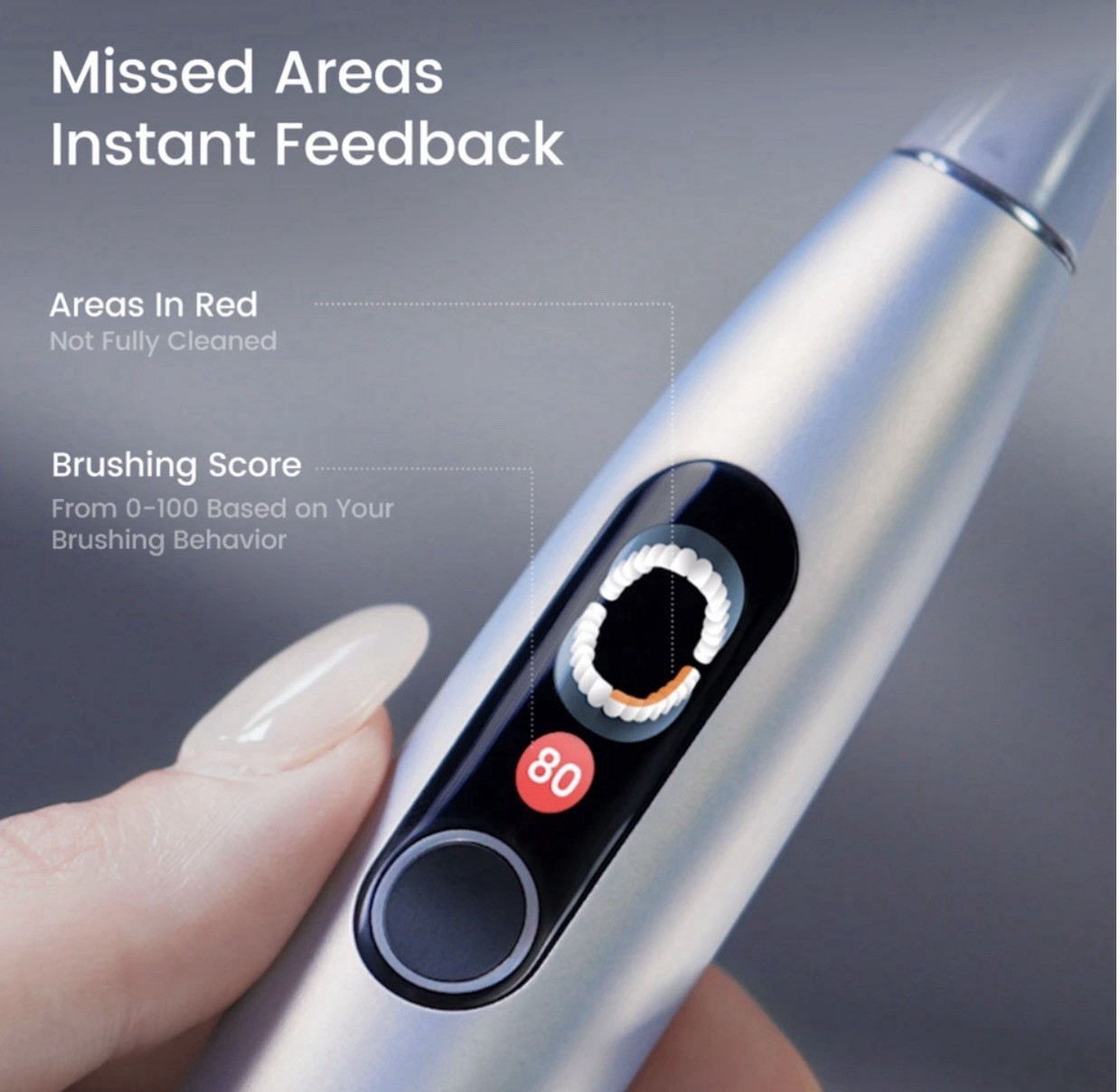 Oclean X Pro Digital Sonic Electric Toothbrush Silver Smart Touchscreen App