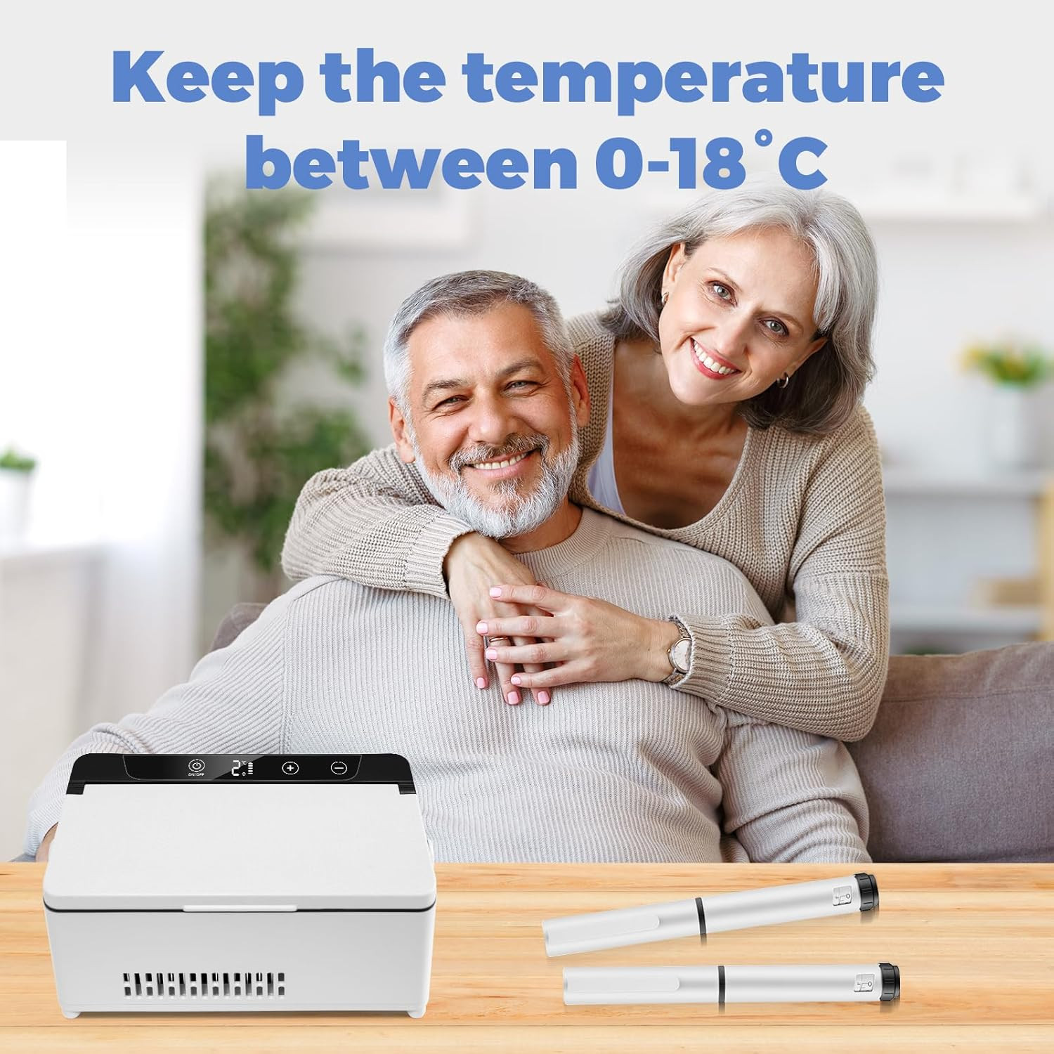 Portable Insulin Cooler Case with LED Display & Rechargeable Battery