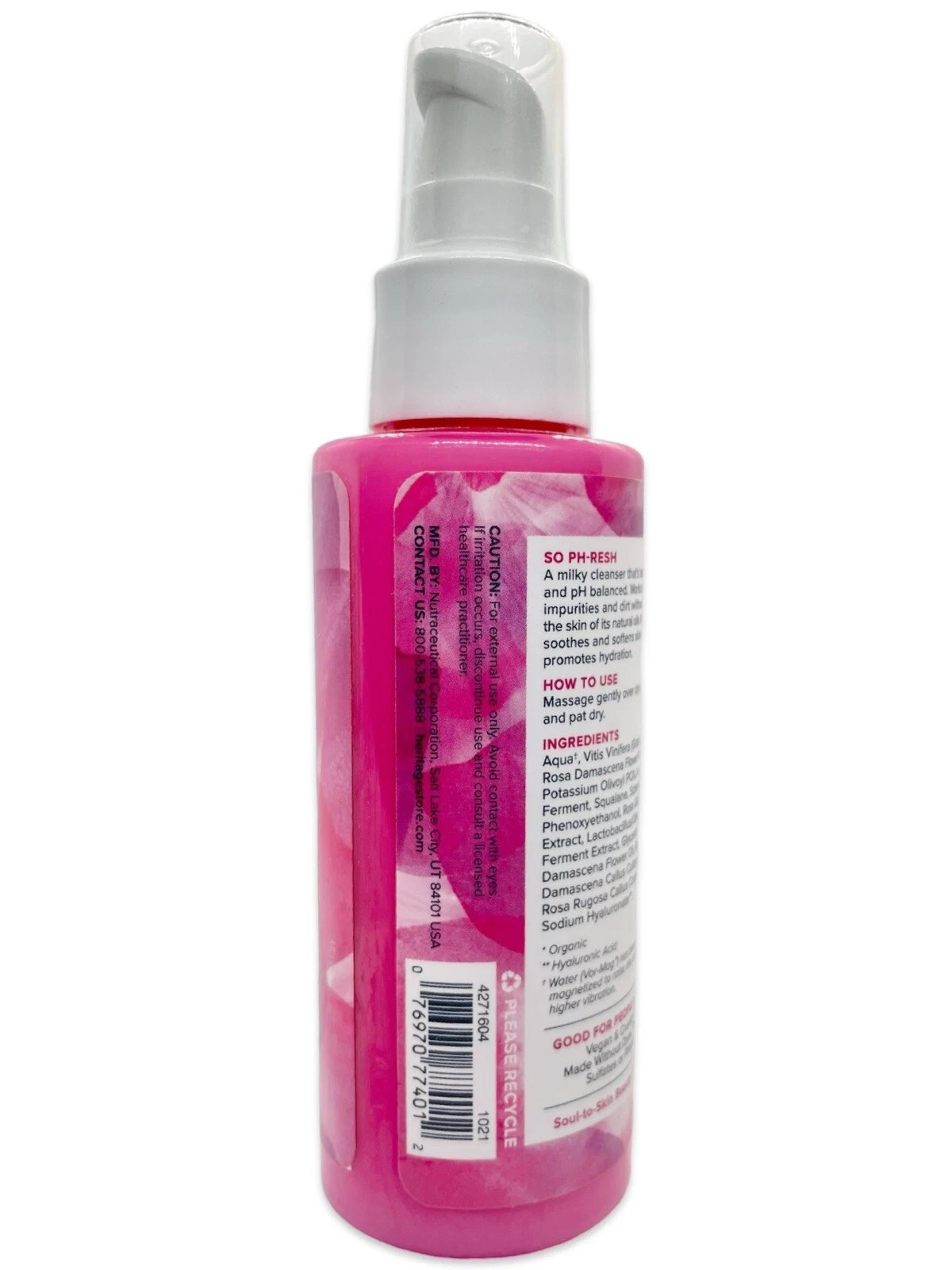 Heritage Store Rosewater Cleanser Dry To Combination Skin 4 fl oz