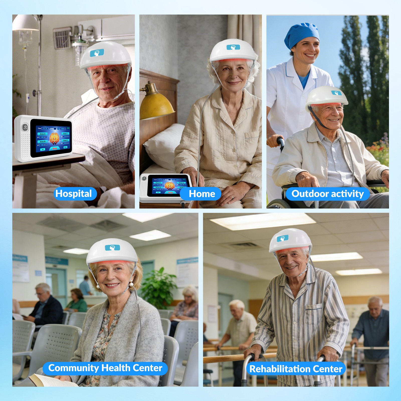 24W 810nm Red Infrared Therapy Helmet for Parkinson Alzheimer Stroke 448 Diodes