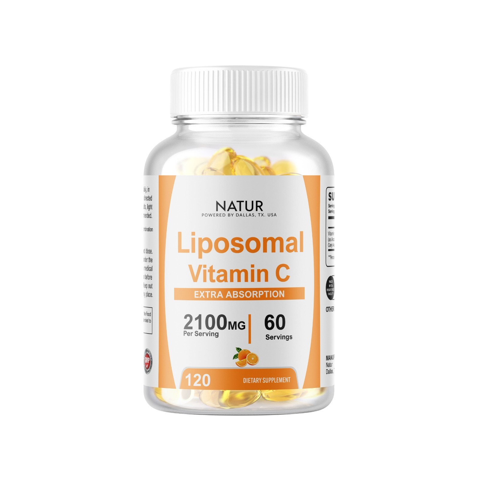 Liposomal Vitamin C 2100mg 360 Softgels High Absorption Supplements USA Made