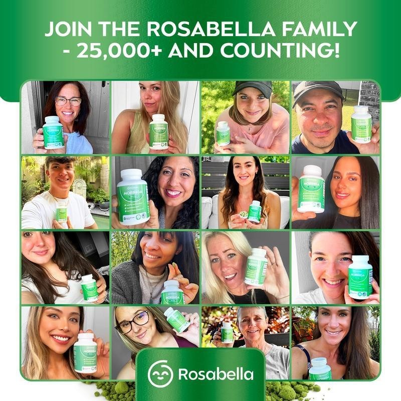 Rosabella Organic Moringa 800 mg 3-Pack HerbalWellness Digestive Support Natura