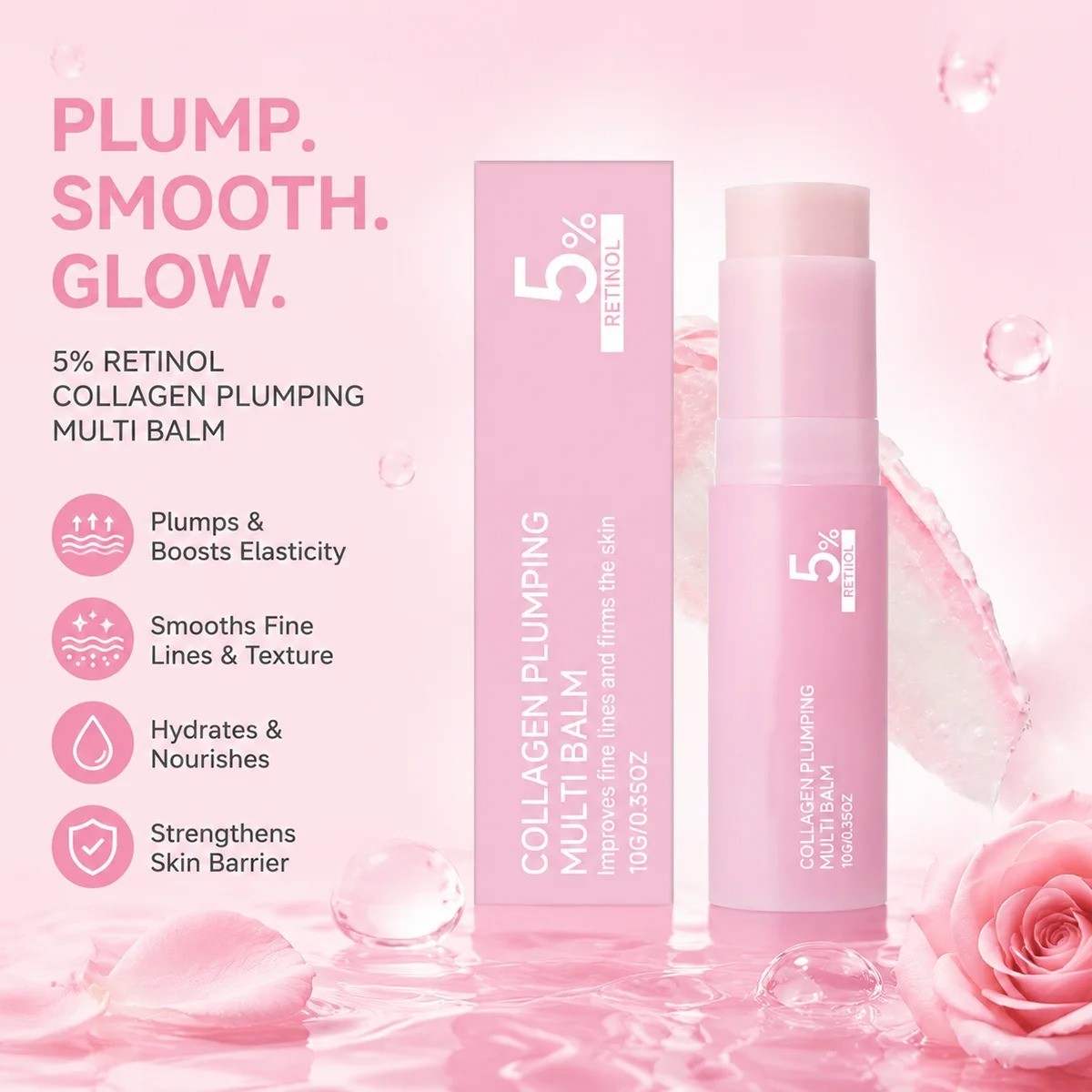 Pink Collagen Plumping Muti Balm K-Beauty Firming Brightening & Anti-aging 10g