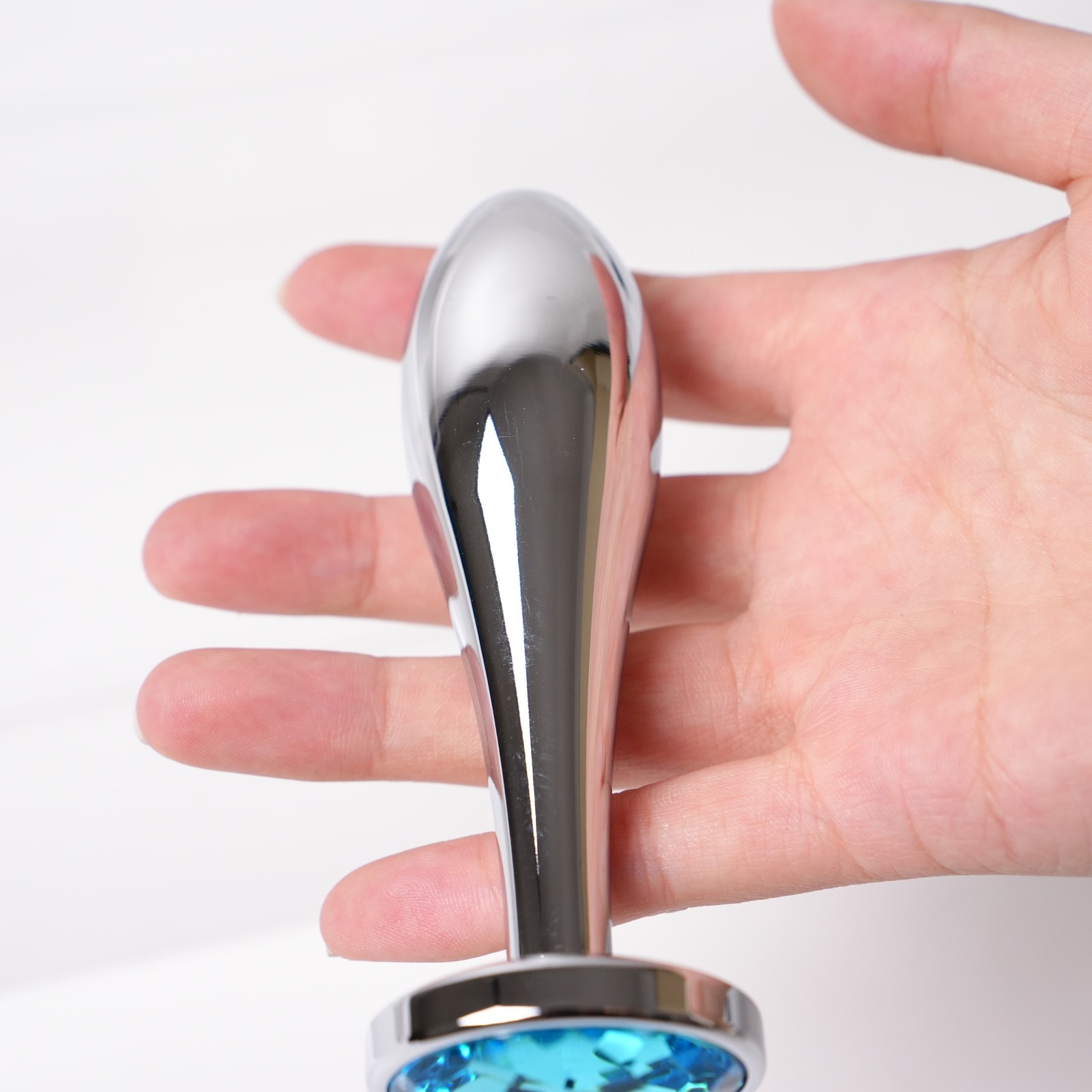 Metal Plug Trainer Round Gem Bottom Prostate Massage 3-Sizes Role-playing