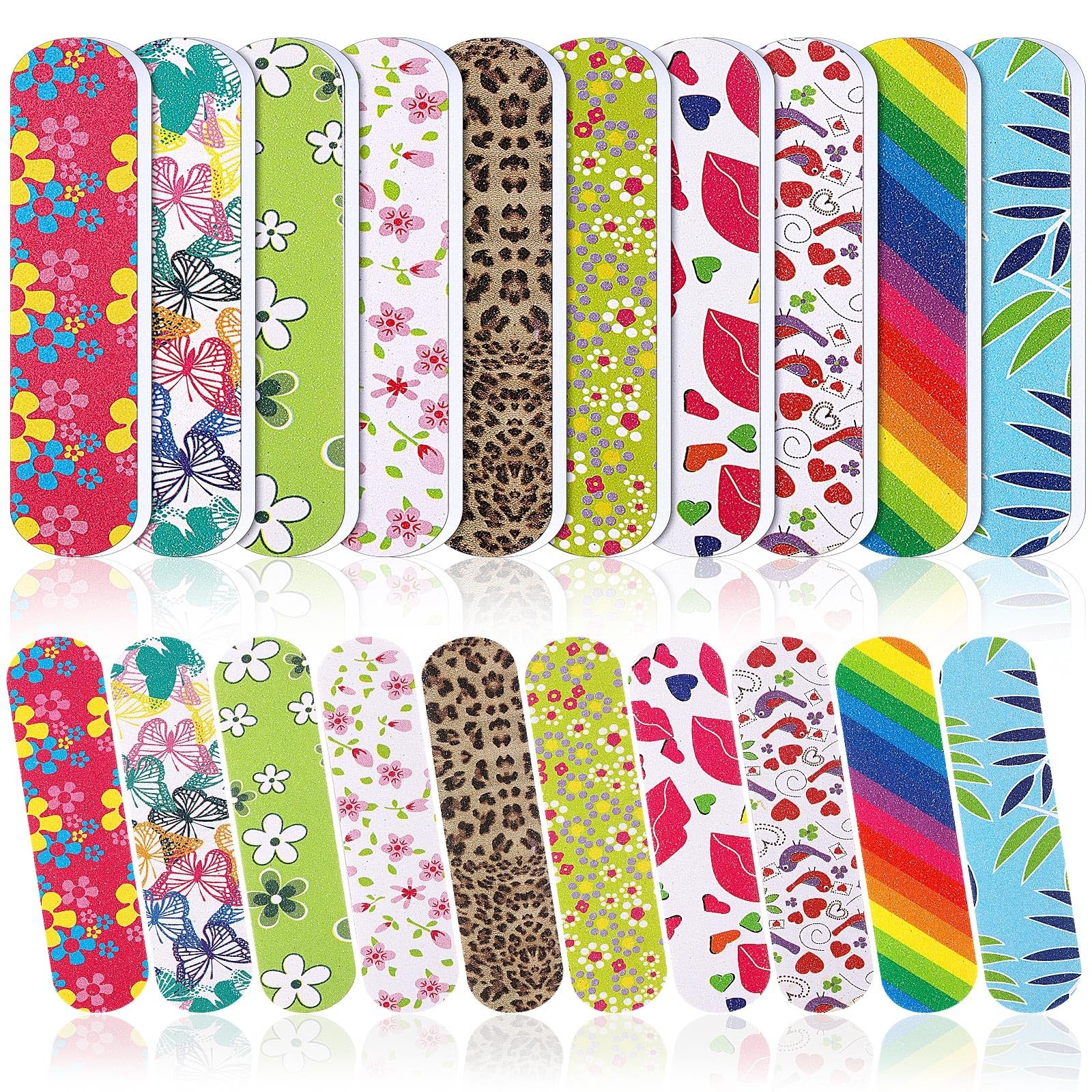 Sumind 100 Pack Nail Files Double Sided Emery Boards Manicure Tools (2.36 x 0.59
