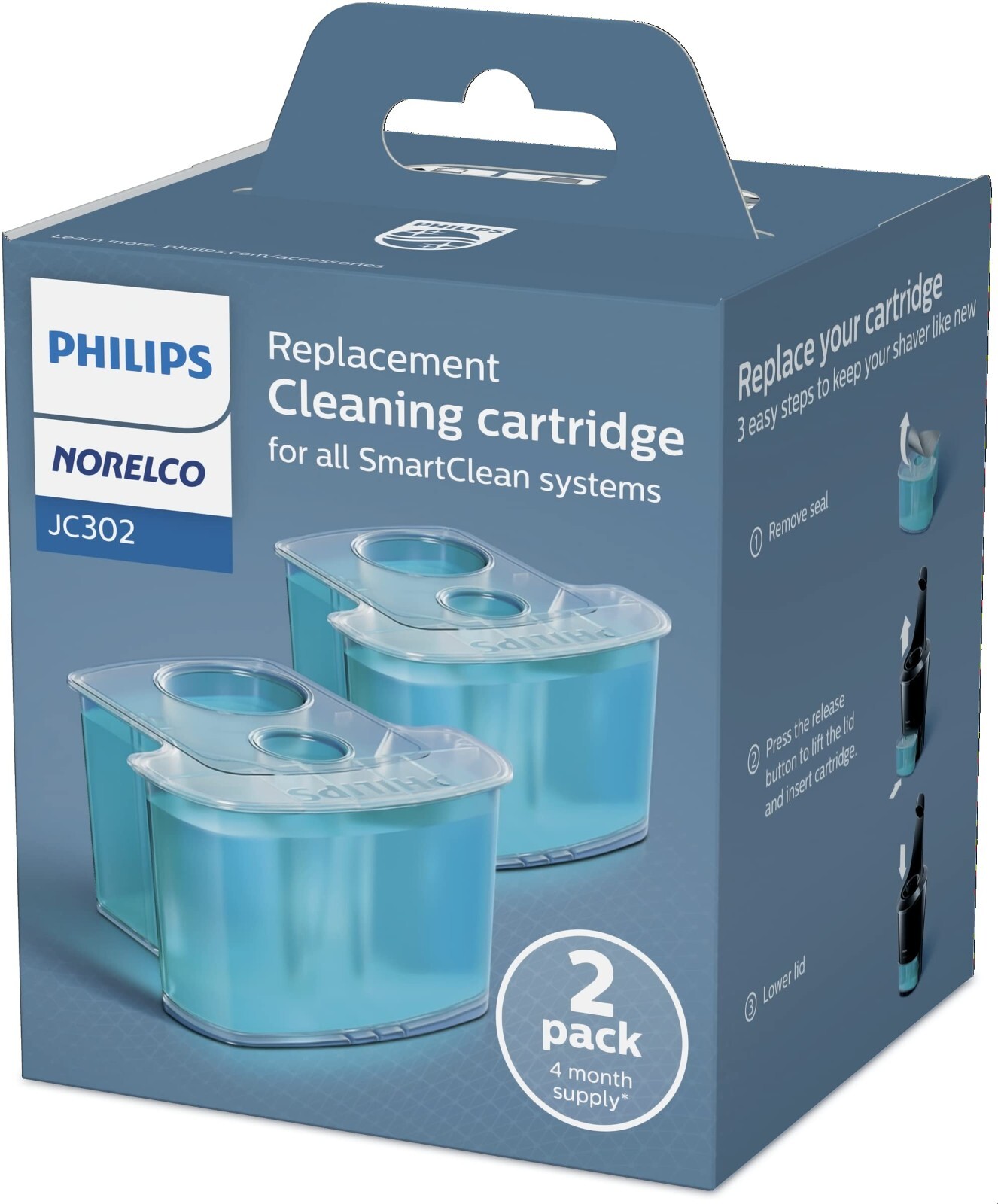 Philips Norelco JC302/52 Smartclean Replacement Cartridge for Shaver Series 9
