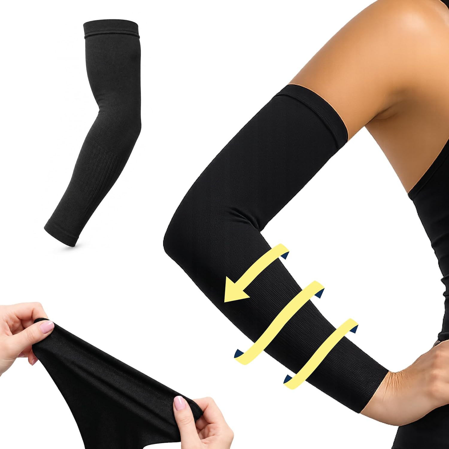 Compression Arm Sleeve – 10-20 Mmhg Graduated Support, Breathable Moisture-Wicki