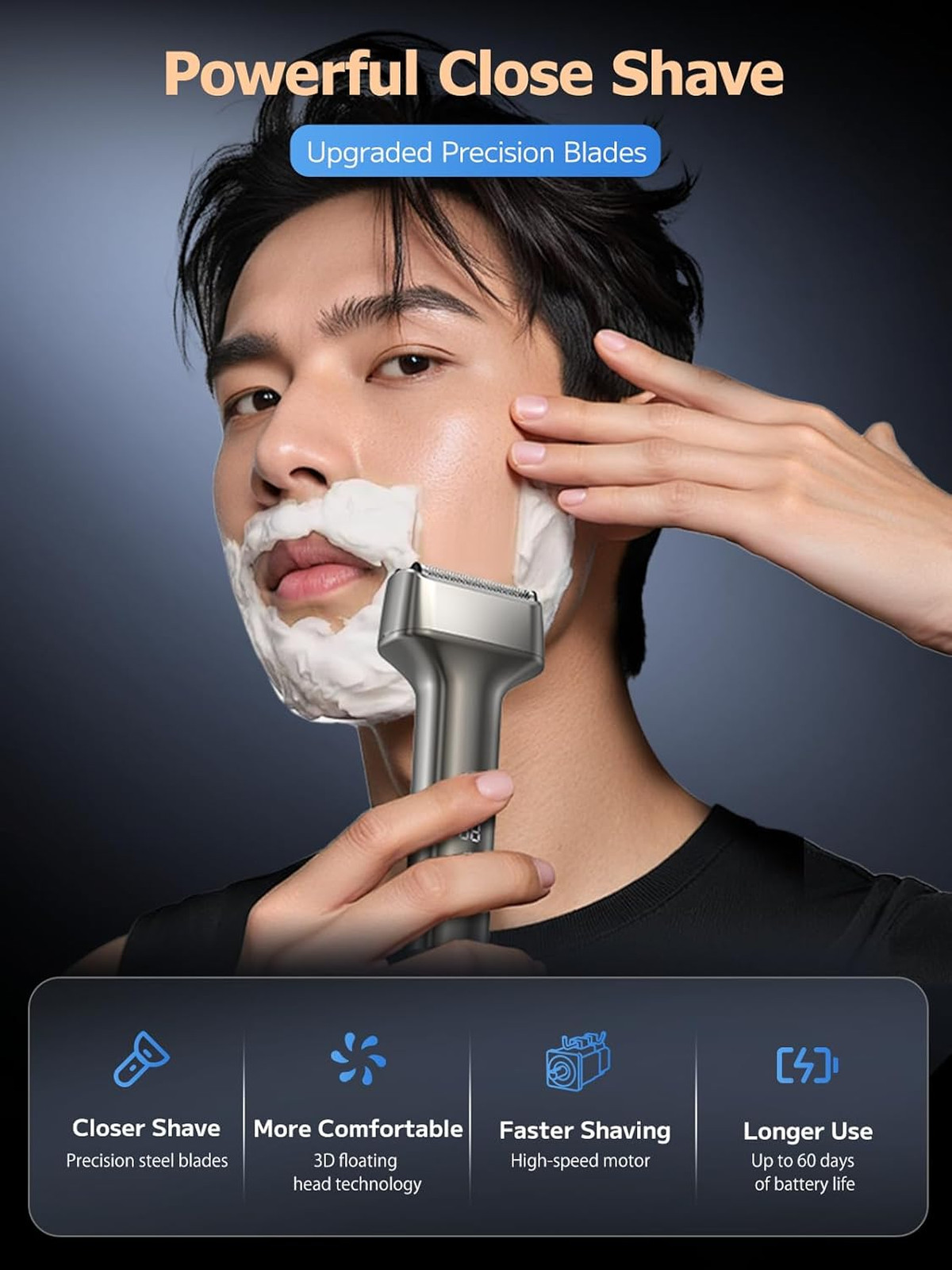 Electric Foil Shaver Men Mini Face Beard Razor Small Portable Compact