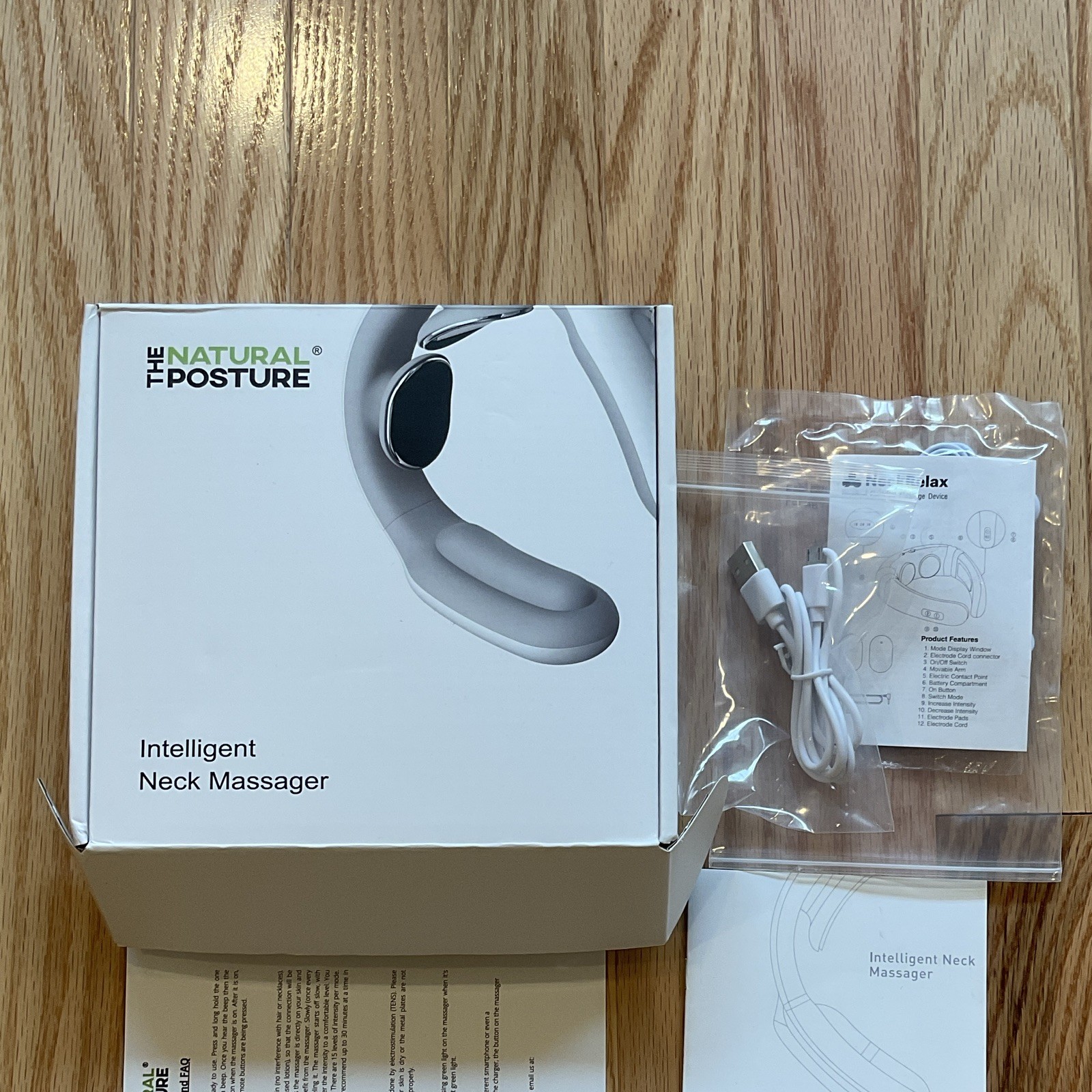 The Natural Posture Intelligent Neck Massager Cordless Heated Stim White