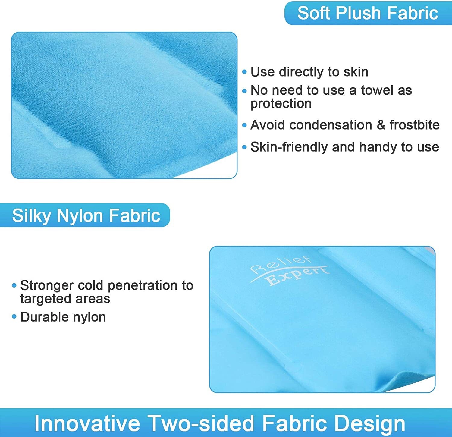 RELIEF EXPERT Reusable Gel Ice Pack Cold Compress, Adjustable Strap Hand & Wrist