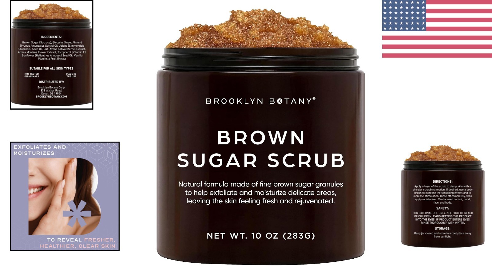 & Cruelty-Free Brown Sugar Exfoliating Scrub – 10 oz for Smooth Skin