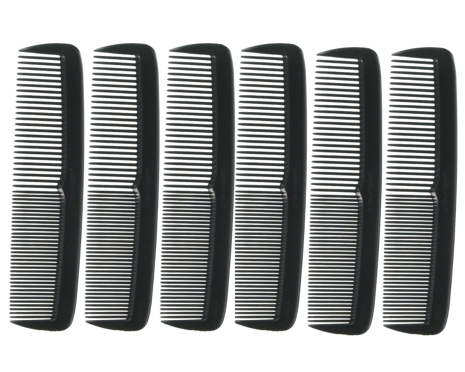 6 Pcs Black 5″ Hair Comb Pocket Size Flexible Plastic Comb