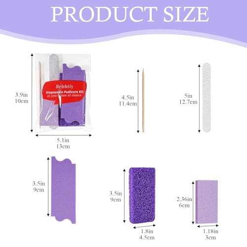Disposable Pedicure Kit Sets, 5 in 1 Nail Salon Manicure 80/100 Grit 20