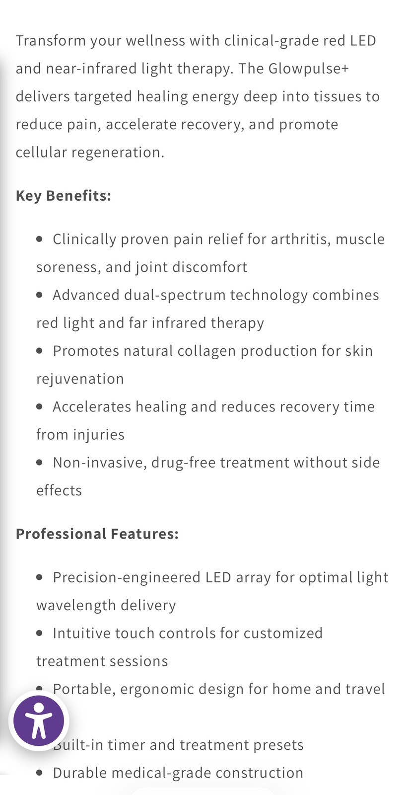 GlowPulse RED+ Advanced Light Therapy Gen 6 New In Sealed Box