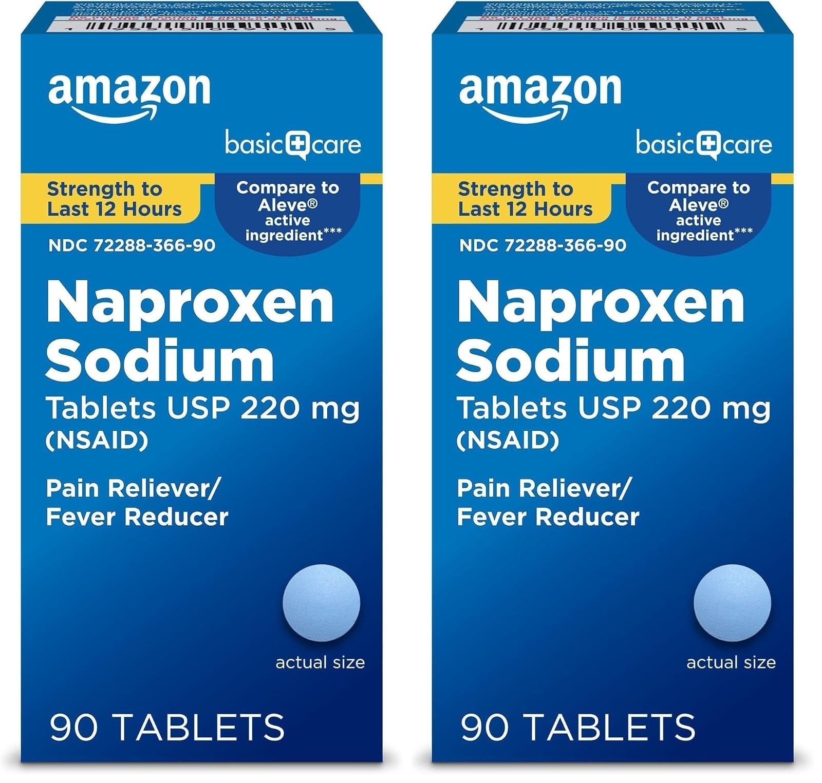 Amazon Basic Care Naproxen Sodium 220 mg Pain Reliever 90 Count