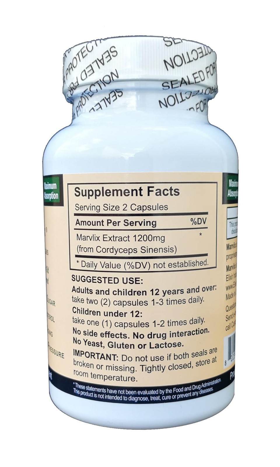 Marvlix – Cordyceps Sinensis Mushroom Supports Heart Lungs Kidneys Liver – Pure