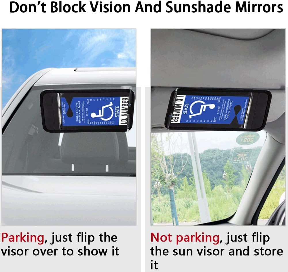 Handicap Placard Holder for Auto 1 PCS Black Visor Placard Holder Handicap Pla