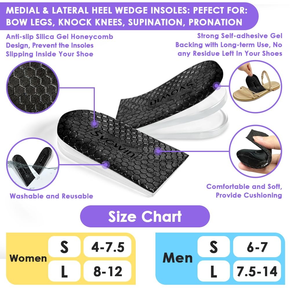 Svowin 3 Layers Adjustable Supination L: W 8-12/ M 7.5-14, Black